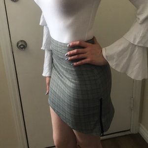 Plaid side skirt